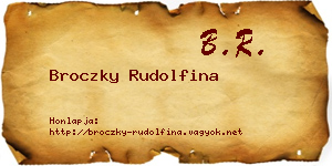 Broczky Rudolfina névjegykártya
